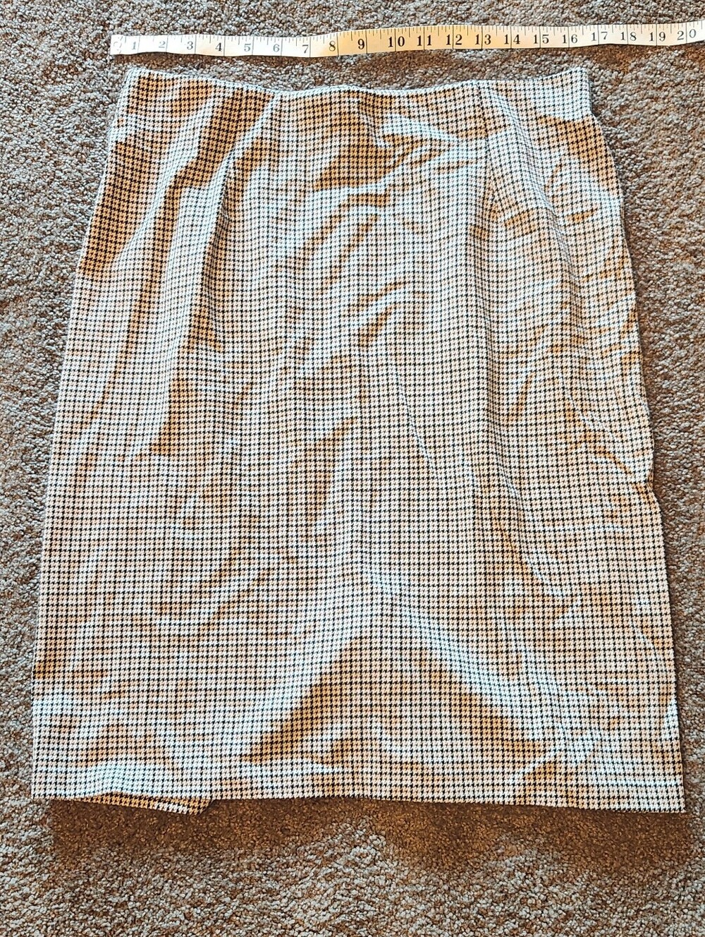 Nordstrom Black, White, and Tan Houndstooth Pencil Skirt